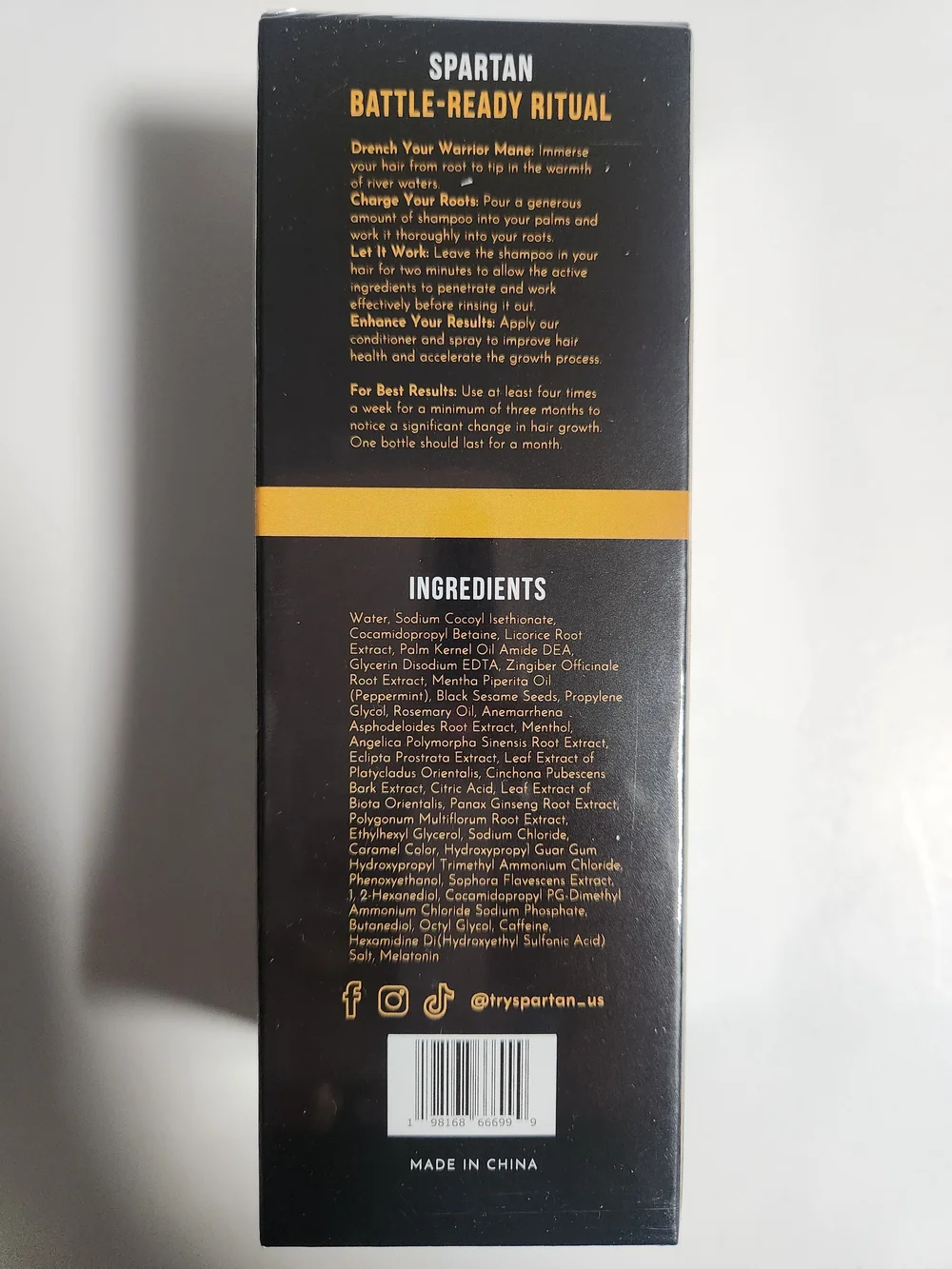 Spartan Root Activator Shampoo, Conditioner, And Spray - Black/Gold